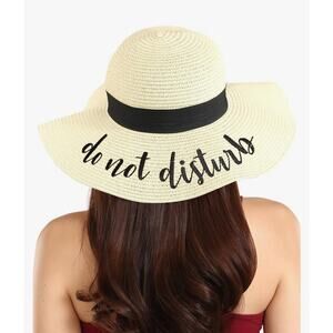 Brook + Bay Womens Embroidered Floppy Beach Summer Straw Hats New